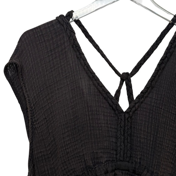 Anthropologie Molly Gauze Black Wash Women’s Oversized Cover-Up Romper Sz XL - Picture 5 of 13